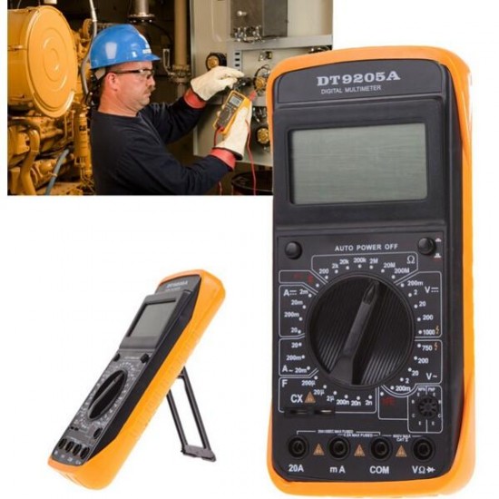 DT9205A Handheld Lcd Display Digital Multi Meters DMM with AC/DC Amp Volt Resistance Capacitance Test DT9205A Handheld Lcd Display Digital Multi Meters DMM with AC/DC Amp Volt Resistance Capacitance Test