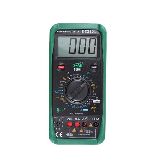 DY2201 Digital Automotive Tester Multimeter 500-10000 RPM Dwell Angle Temperature Meter Multimetro