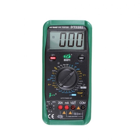 DY2201 Digital Automotive Tester Multimeter 500-10000 RPM Dwell Angle Temperature Meter Multimetro DY2201 Digital Automotive Tester Multimeter 500-10000 RPM Dwell Angle Temperature Meter Multimetro