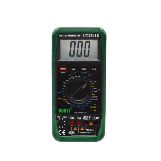 DY2201D LCD Digital Automotive Multimeter With Speed Conversion Sensor Non-contact RPM Dwell Angle Frequency Temperature Tester