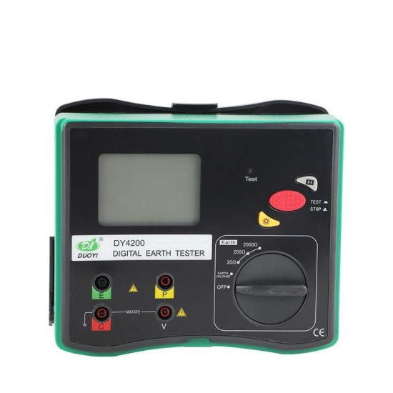 DY4200 Digital Earth Ground Resistance Tester Measurement Megohmmeter 0-2000 Ohm with LCD Backlight Higher Accuracy Meter DY4200 Digital Earth Ground Resistance Tester Measurement Megohmmeter 0-2000 Ohm with LCD Backlight Higher Accuracy Meter