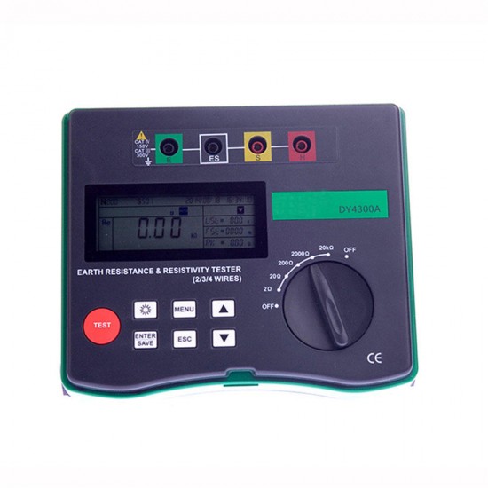 DY4300A Digital Ground Earth Resistance Tester Meter 0.001 Ohm - 200KOhm 94Hz 105Hz 111Hz 128Hz DY4300A Digital Ground Earth Resistance Tester Meter 0.001 Ohm - 200KOhm 94Hz 105Hz 111Hz 128Hz