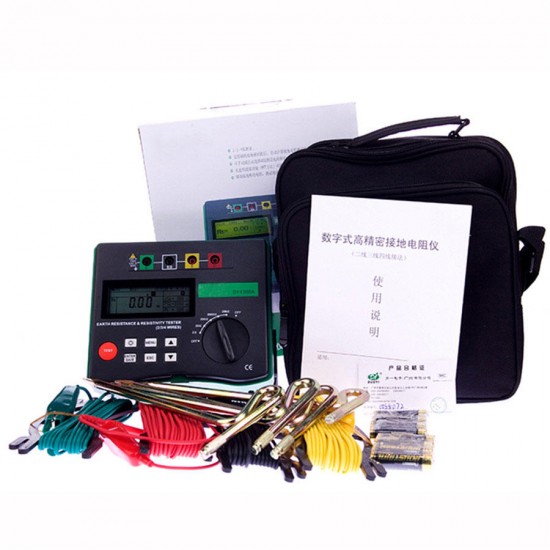 DY4300A Digital Ground Earth Resistance Tester Meter 0.001 Ohm - 200KOhm 94Hz 105Hz 111Hz 128Hz DY4300A Digital Ground Earth Resistance Tester Meter 0.001 Ohm - 200KOhm 94Hz 105Hz 111Hz 128Hz