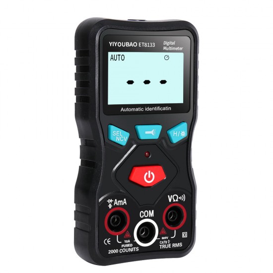 ET8133 Digital Multimeter True RMS 2000 Counts Display Auto Measure Automatic Range Digital Multimeter With NCV Resistance Diode Continuity Test