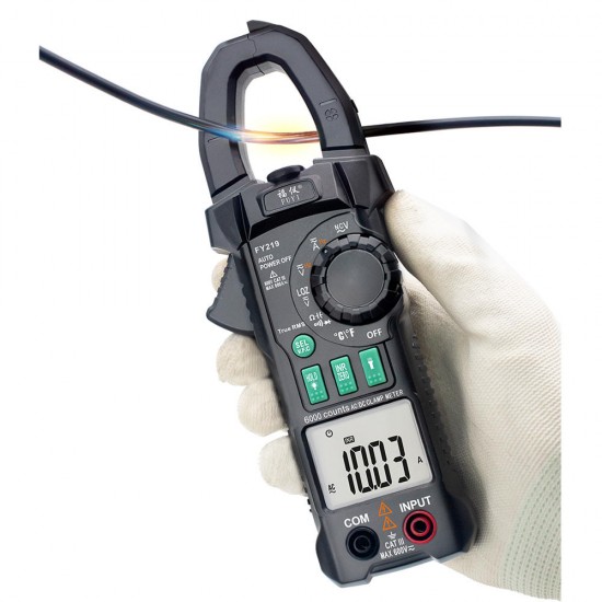 FY219 Double Display AC/DC True RMS Digital Clamp Meter Portable Multimeter Voltage Current Meter Inrush Current V.F.C Frequency Conversion Low Impedance Voltage Measurement FY219 Double Display AC/DC True RMS Digital Clamp Meter Portable Multimeter Voltage Current Meter Inrush Current V.F.C Frequency Conversion Low Impedance Voltage Measurement