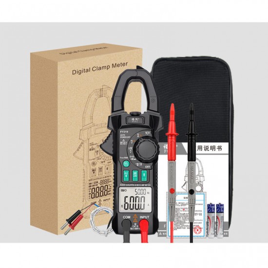 FY219 Double Display AC/DC True RMS Digital Clamp Meter Portable Multimeter Voltage Current Meter Inrush Current V.F.C Frequency Conversion Low Impedance Voltage Measurement FY219 Double Display AC/DC True RMS Digital Clamp Meter Portable Multimeter Voltage Current Meter Inrush Current V.F.C Frequency Conversion Low Impedance Voltage Measurement