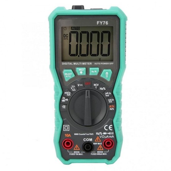 FY76 Digital Multimeter LCD Display Multimeter Automatic Range 0~600V AC DC True RMS Tester with LCD Display FY76 Digital Multimeter LCD Display Multimeter Automatic Range 0~600V AC DC True RMS Tester with LCD Display