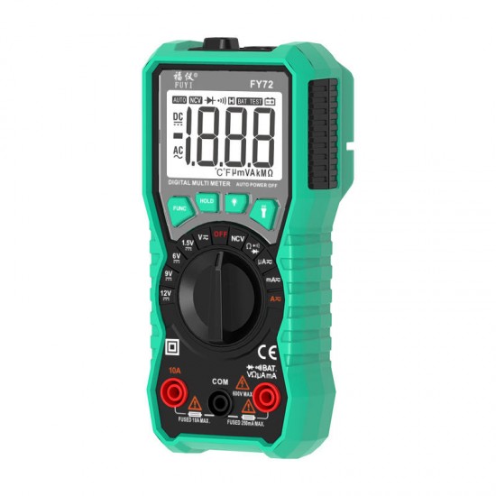 FY76 Digital Multimeter LCD Display Multimeter Automatic Range 0~600V AC DC True RMS Tester with LCD Display