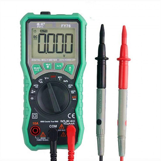 FY76 Digital Multimeter Auto Range 0~600V Multimetre AC DC True RMS Tester NCV Multimeter FY76 Digital Multimeter Auto Range 0~600V Multimetre AC DC True RMS Tester NCV Multimeter