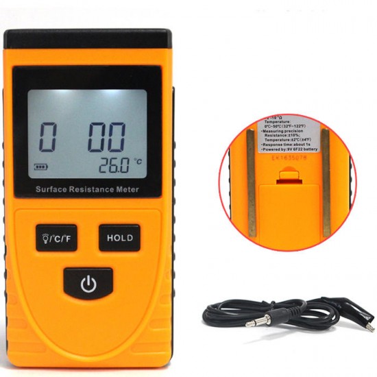 GM3110 Portable LCD Surface Resistance Meter Earth Resistance Meter with Data Holding Function