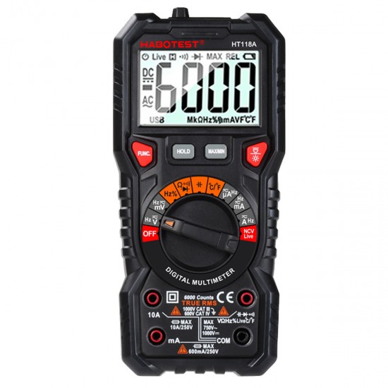 NCV Handheld Digital Multimeter LCD Backlight Portable AC/DC Ammeter Voltmeter Ohm Voltage Tester Meter Multimeters