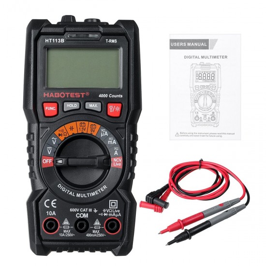 HT113A/B Digital LCD Multimeter 2000/4000 Counts AC DC Voltmeter Amperemeter HT113A/B Digital LCD Multimeter 2000/4000 Counts AC DC Voltmeter Amperemeter