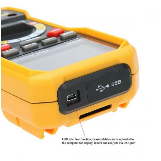MS8236 Auto Range Digital Multimeter with AC/DC Amp Volt Resistance Capacitance Frequency Temperature Test and USB Data Logger