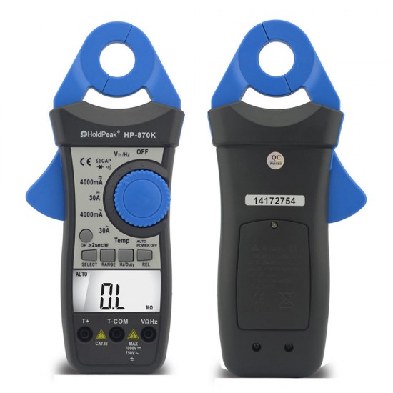 Digital Clamp Meter HP-870K 4000 Auto Range DC AC Multimeter True RMS Frequency Backlight Diode Test Date Hold Function Digital Clamp Meter HP-870K 4000 Auto Range DC AC Multimeter True RMS Frequency Backlight Diode Test Date Hold Function