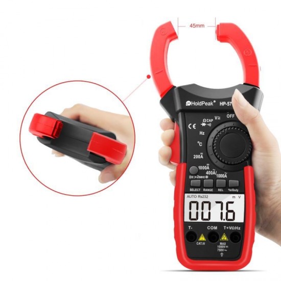 Digital Clamp Multimeter HP-570C-APP 1000A AC/DC Current Voltage Temperature Meter Link to Phone APP to Recored Data Digital Clamp Multimeter HP-570C-APP 1000A AC/DC Current Voltage Temperature Meter Link to Phone APP to Recored Data