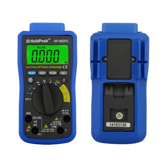 HP-90EPC 4000 Counts True RMS Digital Multimeter Battery Diode/ hFE Tester With USB/ Software CD and Data Output Function HP-90EPC 4000 Counts True RMS Digital Multimeter Battery Diode/ hFE Tester With USB/ Software CD and Data Output Function