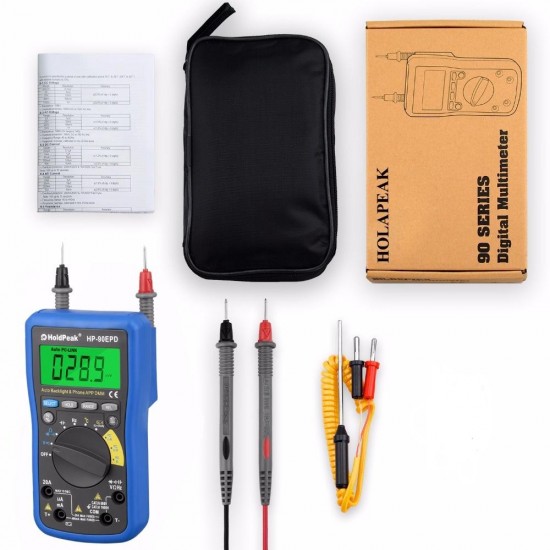 HP-90EPD Mobile APP 4000 Counts True RMS Multimeter Auto Range AC DC Voltage Current Resistance Capacitance Frequency Back light HP-90EPD Mobile APP 4000 Counts True RMS Multimeter Auto Range AC DC Voltage Current Resistance Capacitance Frequency Back light