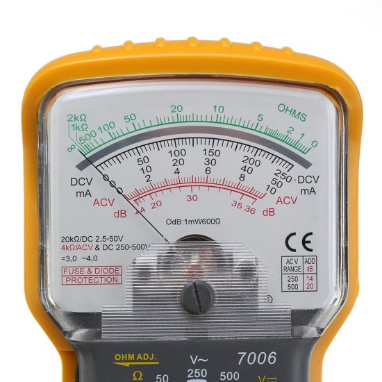 KT7006 Analog Multimeter Built-in Test Leads Large Display AC/DC Voltage DC Current Measurement Input Impedance KT7006 Analog Multimeter Built-in Test Leads Large Display AC/DC Voltage DC Current Measurement Input Impedance