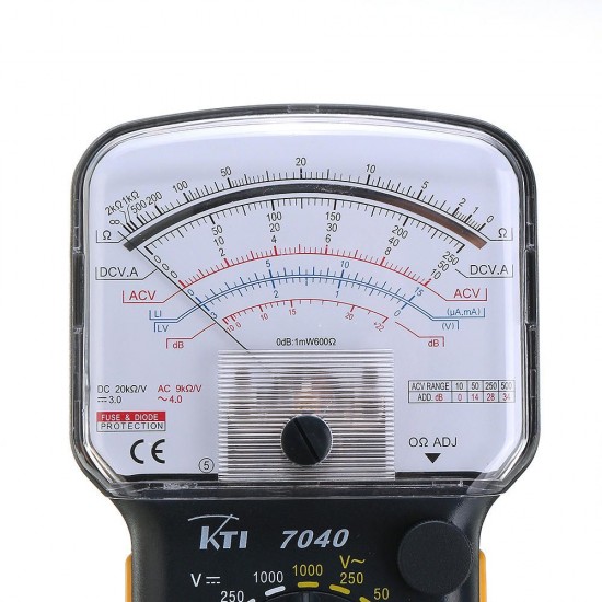 KT7040 Authentic Precision Analog Multimeter with Protective Sleeve SMT Printing Circuit Board Overload Protection KT7040 Authentic Precision Analog Multimeter with Protective Sleeve SMT Printing Circuit Board Overload Protection