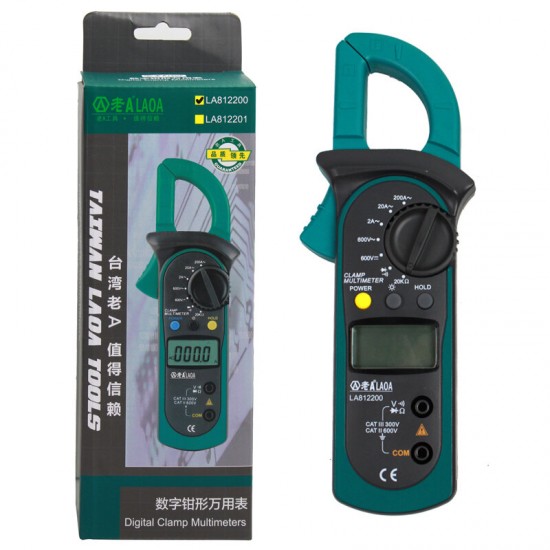 LA812201 Electrical Tester Digital Clamp Multimeter AC/DC Ammeter Voltmeter Potable Multimeter LA812201 Electrical Tester Digital Clamp Multimeter AC/DC Ammeter Voltmeter Potable Multimeter