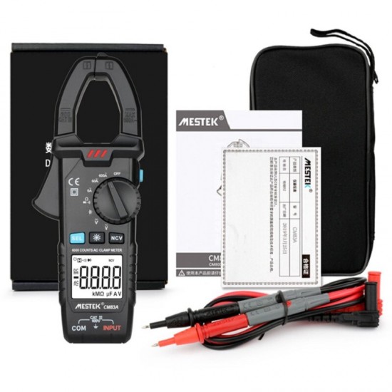 CM83A Digital Clamp Meter 600A AC Current AC/DC Voltage Ohm True RMS Auto Range VFD Capacitance NCV Tester Ammeter Multimeter CM83A Digital Clamp Meter 600A AC Current AC/DC Voltage Ohm True RMS Auto Range VFD Capacitance NCV Tester Ammeter Multimeter