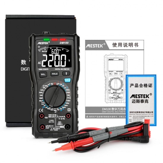 DM100 10000 Counts Digital Multimeter High Speed Smart Double Core T-rms NCV Temperature multimetro Anti-burn Fuse Alarm multimeters DM100 10000 Counts Digital Multimeter High Speed Smart Double Core T-rms NCV Temperature multimetro Anti-burn Fuse Alarm multimeters