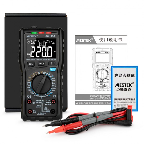 DM100C 10000 Counts Manual/Auto Range Multimeter High Speed Smart Double Core VFC Variable Frequency Voltage Multimeters Measurement DM100C 10000 Counts Manual/Auto Range Multimeter High Speed Smart Double Core VFC Variable Frequency Voltage Multimeters Measurement