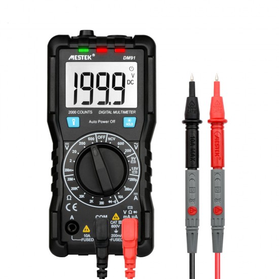 DM91 Mini Multimeter Digital 2000 Counts Tester NCV True RMS Auto Range DM91 Mini Multimeter Digital 2000 Counts Tester NCV True RMS Auto Range