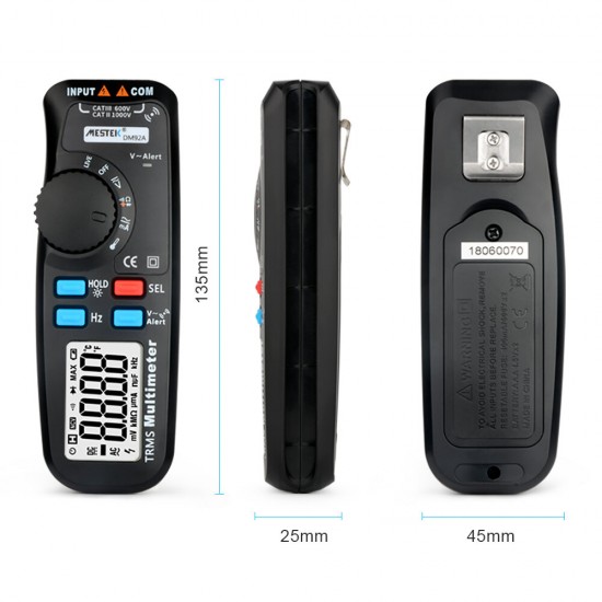 DM92A Digital Multimeter 6000 Counts True RMS Digital Multimetro Auto Range DC/AC Multimetester Diode Temperature Tester