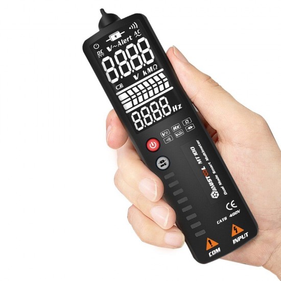MT100 Curved Screen Multimeter Digital Voltage Tester 3-Line Display Voltmeter Ohm Hz with Analog Bar & 8 LED Indicator DMM MT100 Curved Screen Multimeter Digital Voltage Tester 3-Line Display Voltmeter Ohm Hz with Analog Bar & 8 LED Indicator DMM