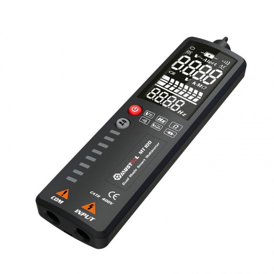 MT100 Curved Screen Multimeter Digital Voltage Tester 3-Line Display Voltmeter Ohm Hz with Analog Bar & 8 LED Indicator DMM MT100 Curved Screen Multimeter Digital Voltage Tester 3-Line Display Voltmeter Ohm Hz with Analog Bar & 8 LED Indicator DMM