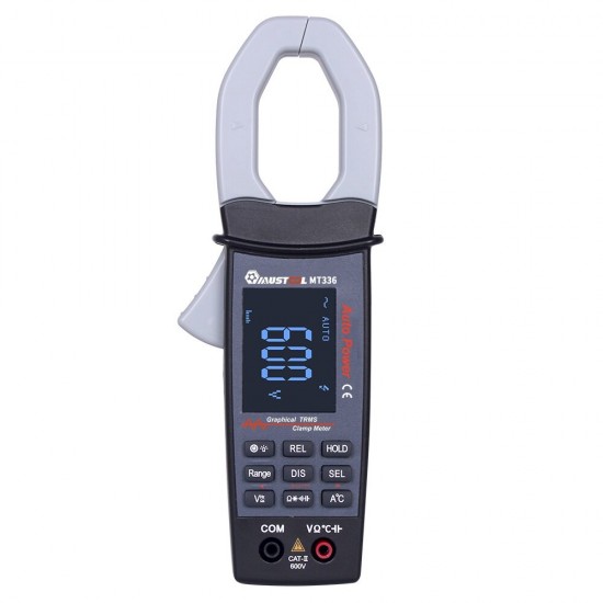 MT336 600V True RMS Digital Clamp Meter with AC V/A Waveform Display Multimeter Oscilloscope 2 in 1 Non-contact Current Waveform Measure Frequency Resistance Capacitance Diode Test