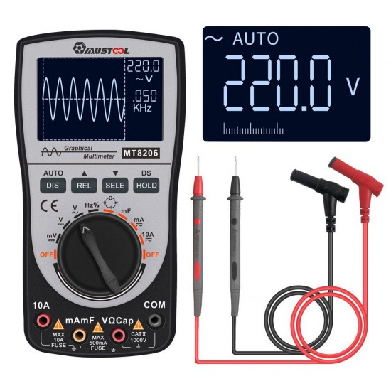 MT8206 2 in 1 Intelligent Digital Oscilloscope Multimeter with Analog Bar Graph MT8206 2 in 1 Intelligent Digital Oscilloscope Multimeter with Analog Bar Graph