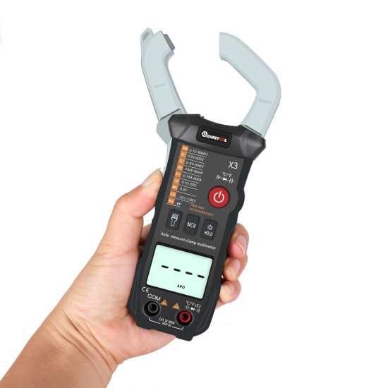 X3 Fully Intelligent True RMS Clamp Meter 6000 Counts Automatic Identification Digital Multimeter with NCV °°Resistor / Diode / On-Off Test / Capacitor Test