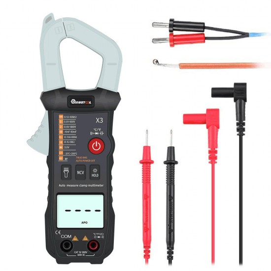 X3 Fully Intelligent True RMS Clamp Meter 6000 Counts Automatic Identification Digital Multimeter with NCV °°Resistor / Diode / On-Off Test / Capacitor Test X3 Fully Intelligent True RMS Clamp Meter 6000 Counts Automatic Identification Digital Multimeter with NCV °°Resistor / Diode / On-Off Test / Capacitor Test