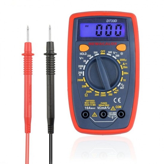 LCD Display Digital Multimeter Back Light AC/DC Ammeter Voltmeter Ohm Portable Clamp Meters Capacitance Tester Tool