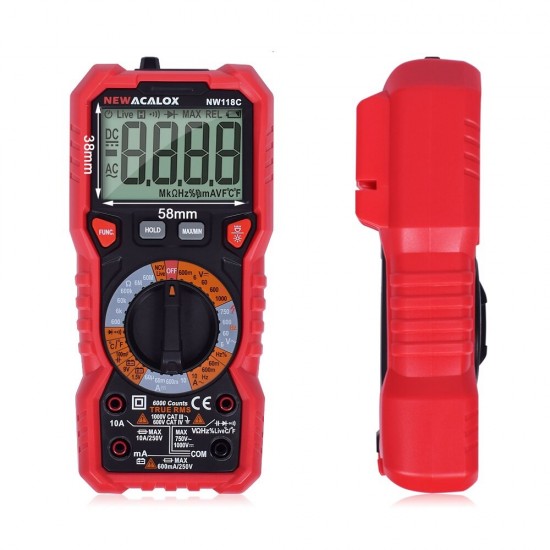 NCV Digital Multimeter 6000 Counts Auto Ranging AC/DC Voltage Flash Light Back light Large Screen Temperature Tester Tool NCV Digital Multimeter 6000 Counts Auto Ranging AC/DC Voltage Flash Light Back light Large Screen Temperature Tester Tool