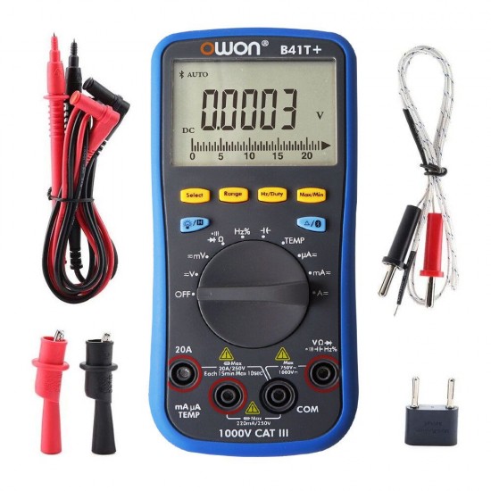 B41T+ 4 1/2 Digital Multimeter With Bluetooth True RMS Tester Meter 3 in 1 Datalogger + Multimeter + Temperature Meter B41T+ 4 1/2 Digital Multimeter With Bluetooth True RMS Tester Meter 3 in 1 Datalogger + Multimeter + Temperature Meter