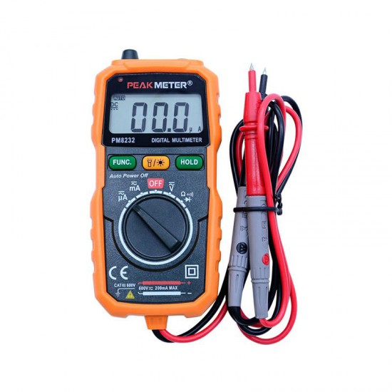 PM8232 Non-Contact Mini Digital Multimeter DC AC Voltage Current Tester Data Hold Ammeter Portable Voltage Meter