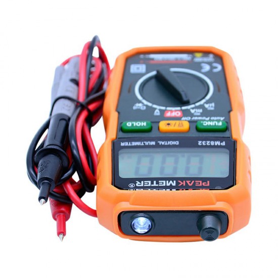 PM8232 Non-Contact Mini Digital Multimeter DC AC Voltage Current Tester Data Hold Ammeter Portable Voltage Meter