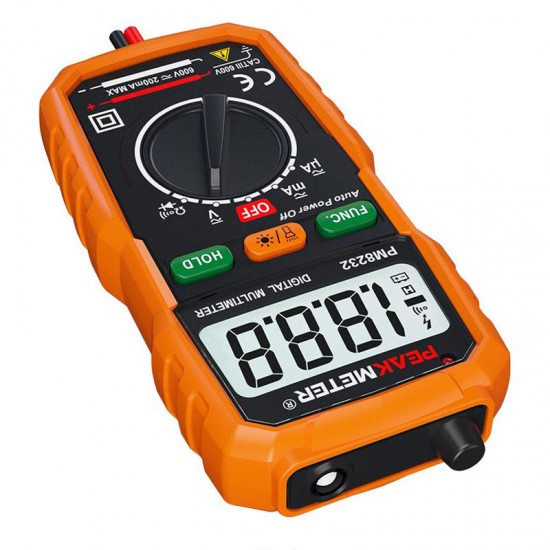 PM8232 Portable Auto Range Digital Multimeter DMM Auto Power Off Tester Spot Lightt