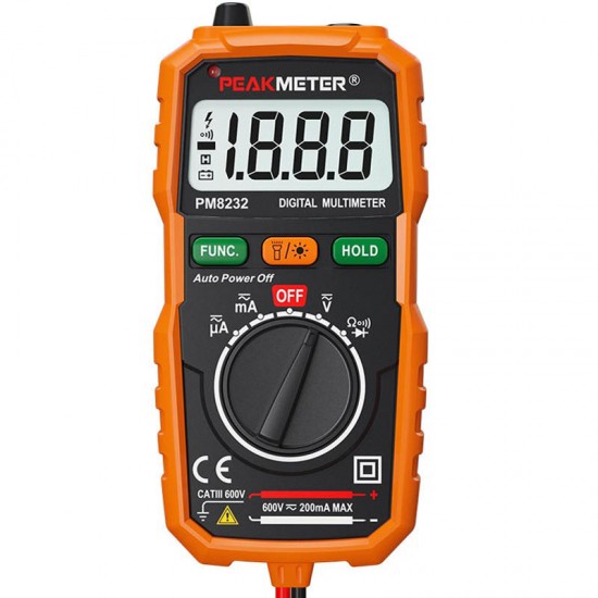 PM8232 Portable Auto Range Digital Multimeter DMM Auto Power Off Tester Spot Lightt