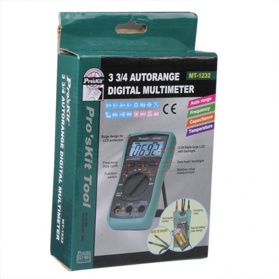 Professional Pro's Kit MT-1232 2.1Inch Digital Auto Multimeter