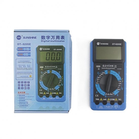 Digital Multimeter LCD Display Auto Power Off Ranging AC/DC Voltage Current Induction Elextroprobe Data Retention