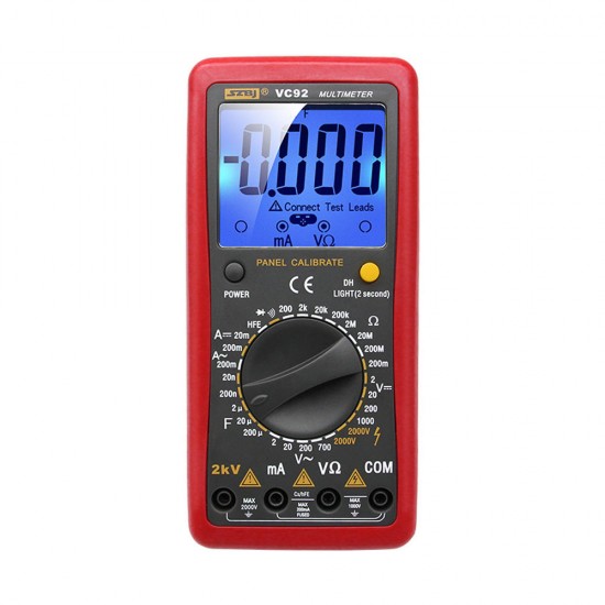 SZBJ VC92 Digital Large Screen Multimeter To Measure Interphase Voltage 2000V AC and DC Voltage To Measure 2KV High Voltage SZBJ VC92 Digital Large Screen Multimeter To Measure Interphase Voltage 2000V AC and DC Voltage To Measure 2KV High Voltage