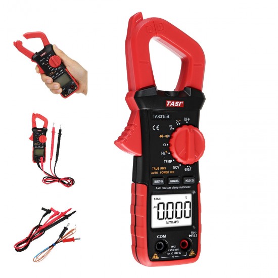 TA8315B Clamp Meter Multimeter High Precision Digital Ammeter Table AC and DC Universal Automatic Multifunction TA8315B Clamp Meter Multimeter High Precision Digital Ammeter Table AC and DC Universal Automatic Multifunction