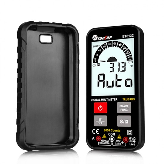 ET8132 600V Ture RMS Smart Digital Multimeter Automatic Measurement Current Voltage Ohm Capacitance Hz NCV Test Intelligent Phone Type Multimeter ET8132 600V Ture RMS Smart Digital Multimeter Automatic Measurement Current Voltage Ohm Capacitance Hz NCV Test Intelligent Phone Type Multimeter