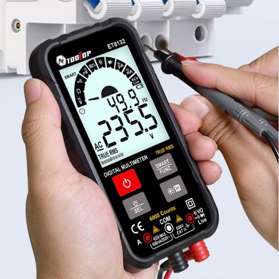 ET8132 600V Ture RMS Smart Digital Multimeter Automatic Measurement Current Voltage Ohm Capacitance Hz NCV Test Intelligent Phone Type Multimeter