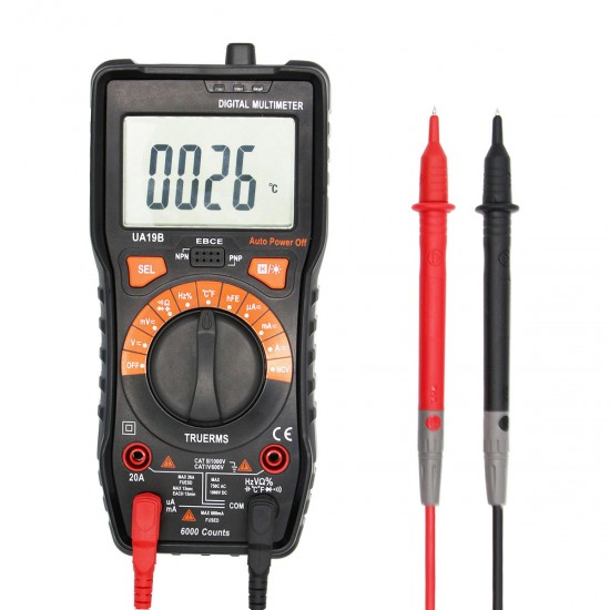 UA19B Automatic Range MCU Processor LED Multimeter Temperature Measureme NCV Flashlight Lighting