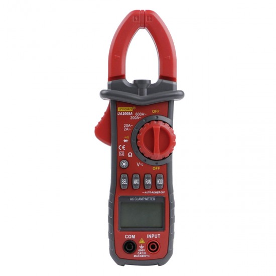 UA2008A Handheld Dual Open Digital Clamp Multimeter AC/DC Voltage Test Probes